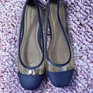 Nautica Flats Blue/Clear Shoes Size 8 only wore 2x
